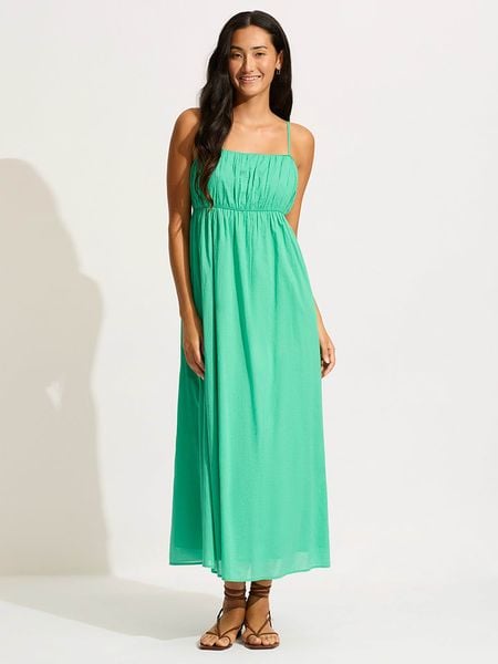 Seafolly Sukienka w kolorze zielonym rozmiar: S. Zielone sukienki damskie Seafolly, bez wzorów, z bawełny, bez ramiączek. Za 191.88 zł.