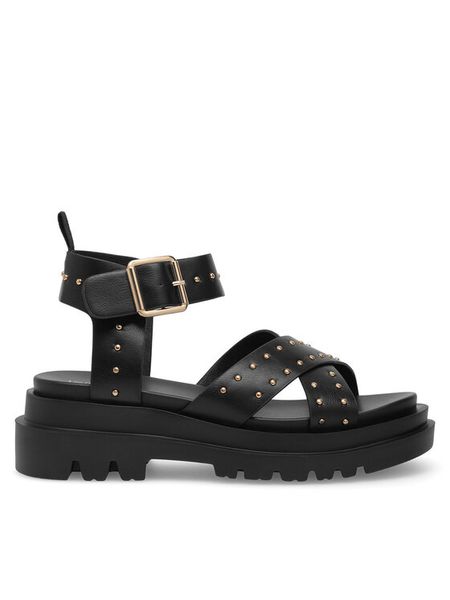 DeeZee Sandały HY1708-01 Czarny. Czarne sandały damskie DeeZee, bez wzorów, z syntetyku, bez obcasa, na płaskiej podeszwie, bez zapięcia. Za 119.99 zł.