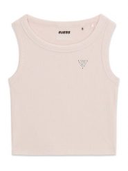 Guess Top J6GI36 K8RT2 Różowy jasny Slim Fit. Czerwone koszulki i t-shirty dziewczęce Guess, z aplikacjami, z wiskozy, bez kołnierzyka, bez ramiączek. Za 134.99 zł.