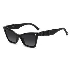 Okulary przeciwsłoneczne DSQUARED2 ICON 0026/S 807 dla kobiet, rozmiar 55 mm. Czarne okulary przeciwsłoneczne damskie DSQUARED, motyl. W wyprzedaży za 672.20 zł.