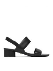 GINO ROSSI Sandały C-LP355740-1 Czarny. Czarne sandały damskie Gino Rossi, bez wzorów, ze skóry, bez obcasa, na słupku, bez zapięcia. Za 299.99 zł.