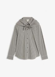 Bluzka ze zdejmowanym szalikiem. Czerwone bluzki damskie bonprix, bez wzorów, bez kołnierzyka, bez ramiączek. Za 134.99 zł.