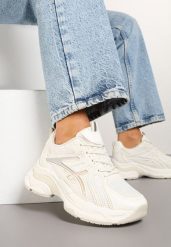 Beżowe Sneakersy z Ozdobnymi Paskami Xerraza. Brązowe obuwie sportowe damskie Renee, z jeansu, bez zapięcia. Za 99.99 zł.