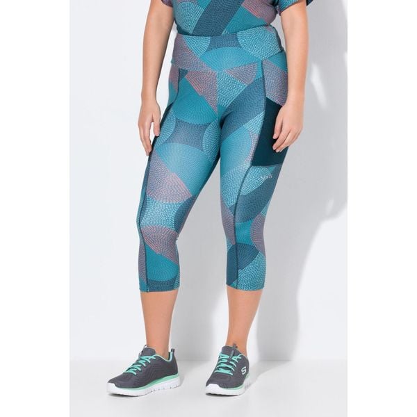 Damskie Legginsy funkcyjne 3/4 szybkoschnące. Niebieskie legginsy damskie Ulla Popken, plus size, bez wzorów, z materiału. W wyprzedaży za 191.99 zł.