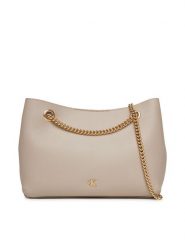 Calvin Klein Torebka Minimal Monogram Shoulde LV04F3205G Beżowy. Brązowe torebki wieczorowe damskie Calvin Klein, bez wzorów, ze skóry, bez dodatków. Za 339.99 zł.