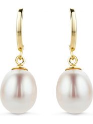 Revoni Złote kolczyki-wkrętki z perłami rozmiar: onesize. Żółte kolczyki damskie Revoni, z perłą, złote. Za 723.07 zł.