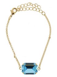 Otazu Pozłacana bransoletka z kryształem Swarovski rozmiar: onesize. Niebieskie bransoletki damskie Otazu, pozłacane. Za 126.99 zł.