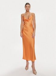 Guess Sukienka koktajlowa W3GK85 WD8G2 Pomarańczowy Slim Fit. Brązowe sukienki damskie Guess, z aplikacjami, z syntetyku, wizytowe, bez ramiączek. Za 359.99 zł.