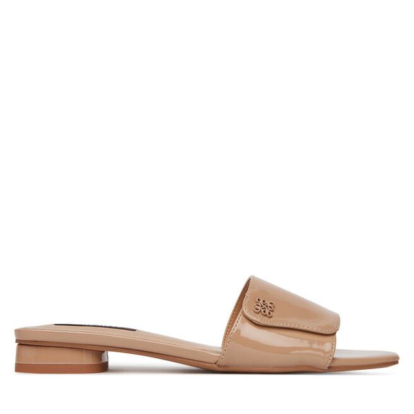 Klapki Nine West. Brązowe klapki damskie Nine West, bez wzorów, bez obcasa, bez zapięcia. Za 109.99 zł.