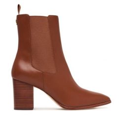 Botki LAUREN RALPH LAUREN. Brązowe botki damskie Lauren Ralph Lauren, bez obcasa, na słupku, bez zapięcia. Za 1,199.00 zł.