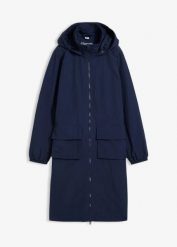 Lekka parka, hydrofobowa. Niebieskie parki damskie bonprix, bez kaptura. Za 209.99 zł.
