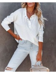 Milan Kiss Bluzka w kolorze białym rozmiar: L. Białe bluzki damskie Milan Kiss, l, bez wzorów, bez kołnierzyka, bez ramiączek. Za 126.99 zł.