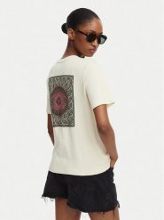 RVCA T-Shirt Daily 23B351502 Kremowy Regular Fit. Białe t-shirty damskie RVCA, l, bez wzorów, z bawełny, bez kołnierzyka. Za 119.99 zł.