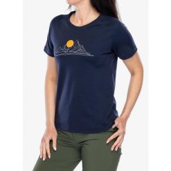 Koszulka merino damska Sensor Merino Blend Moon SS Tee. Niebieskie koszulki sportowe damskie Sensor, bez wzorów, bez ramiączek. Za 260.99 zł.