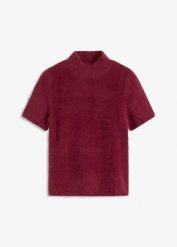 Sweter z puszystej przędzy. Brązowe swetry klasyczne damskie bonprix, bez kołnierzyka. Za 97.99 zł.