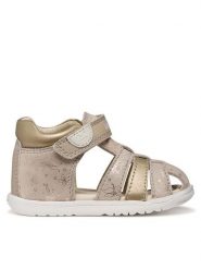 Geox Sandały B Sandal Macchia Gir B254WB 007NF C8560 Beżowy. Brązowe sandały dziewczęce Geox, ze skóry, bez obcasa, bez zapięcia. Za 249.99 zł.