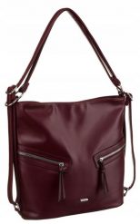 Shopperka damska hobo Rovicky R-073-01 bordowa. Czerwone torebki klasyczne damskie ROVICKY, ze skóry ekologicznej, na ramię, duże, bez dodatków. Za 81.99 zł.