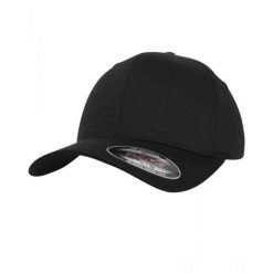 Czapka Z Daszkiem Organiczna Bawełna. Czarne czapki z daszkiem damskie FLEXFIT, bez wzorów, z bawełny. Za 75.99 zł.