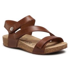 Sandały Josef Seibel. Brązowe sandały damskie Josef Seibel, bez wzorów, bez obcasa, na płaskiej podeszwie, bez zapięcia. Za 389.99 zł.