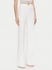 Elisabetta Franchi Spodnie materiałowe PA-078-51E2-V300 Biały Regular Fit. Białe spodnie materiałowe damskie Elisabetta Franchi, bez wzorów, z materiału. Za 699.99 zł.