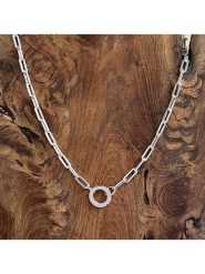 Eclat d'Argent Srebrny naszyjnik z elementem ozdobnym - dł. 45 cm rozmiar: onesize. Szare naszyjniki damskie Eclat d'Argent, srebrne. Za 426.06 zł.