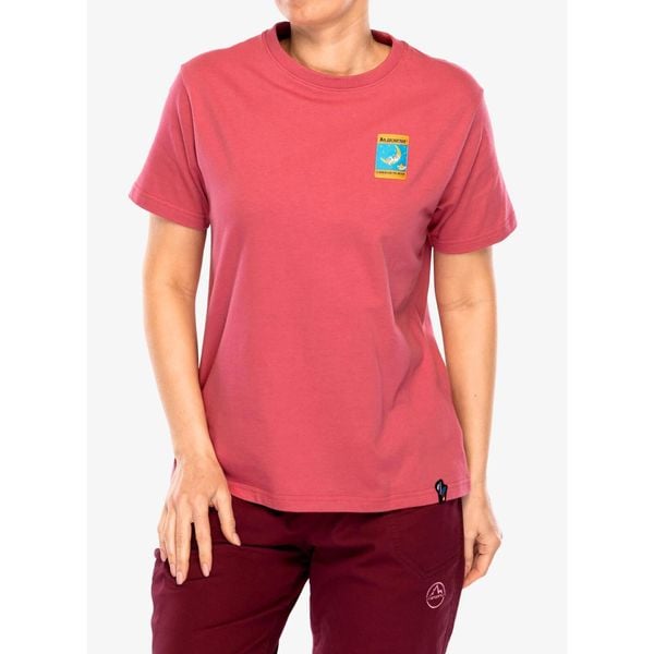 Koszulka bawełniana damska La Sportiva Moon Climb T-Shirt. Czerwone koszulki sportowe damskie La Sportiva, bez wzorów, z bawełny, bez ramiączek. Za 178.99 zł.