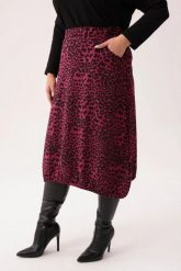 Dresowa spódnica Karina w panterkę PLUS SIZE XXL. Czerwone spódnice damskie Moda Size Plus Iwanek, na co dzień, l, bez wzorów, z bawełny, eleganckie, mini. W wyprzedaży za 149.90 zł.