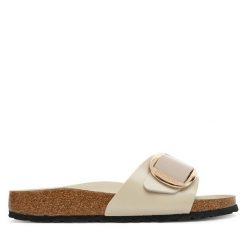 Klapki Birkenstock. Klapki damskie Birkenstock, bez wzorów, bez obcasa, bez zapięcia. Za 629.99 zł.