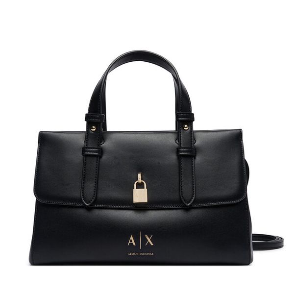 Torebka Armani Exchange. Czarne kuferki damskie Armani Exchange, bez wzorów, bez dodatków. Za 704.99 zł.