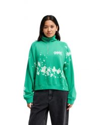 Bluza dla Kobiety CORONET PEAK Zielony. Zielone bluzy damskie Quiksilver, m, z aplikacjami, z bawełny, bez kaptura. Za 319.99 zł.
