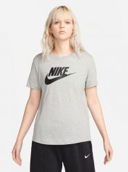 Nike Sportswear Koszulka w kolorze jasnoszarym rozmiar: M. Szare bluzki damskie Nike Sportswear, m, bez wzorów, z bawełny, bez kołnierzyka, bez ramiączek. Za 122.09 zł.