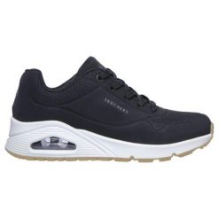 Buty na co dzień damskie SKECHERS UNO STAND ON AIR eko skóra. Czarne obuwie sportowe damskie Skechers, ze skóry, bez zapięcia, do biegania. Za 279.00 zł.