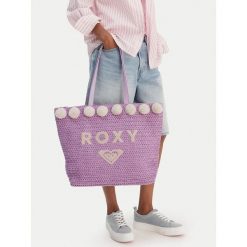 Torebka Roxy. Fioletowe shopper bag Roxy, bez dodatków. Za 119.99 zł.
