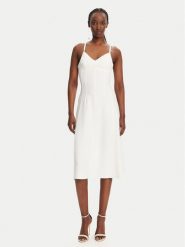 Elisabetta Franchi Sukienka koktajlowa AB74852E2 360 Biały Regular Fit. Białe sukienki damskie Elisabetta Franchi, bez wzorów, z syntetyku, wizytowe, bez ramiączek. Za 2,579.00 zł.