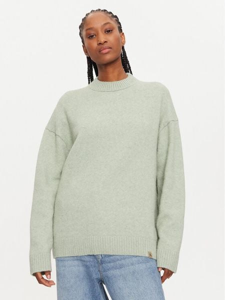 Calvin Klein Sweter J20J224636 Zielony Regular Fit. Zielone swetry klasyczne damskie Calvin Klein, m, z syntetyku, bez kołnierzyka. Za 309.99 zł.