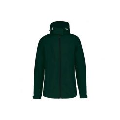 Kurtka damska z kapturem Kariban Softshell. Zielone kurtki damskie KARIBAN, bez wzorów, z softshellu, z kapturem. Za 277.00 zł.
