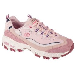 Buty sportowe Sneakersy damskie Skechers D'Lites - Bold Views. Czerwone obuwie sportowe casual damskie Skechers, ze skóry, bez zapięcia. Za 404.00 zł.