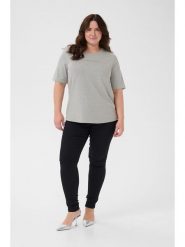 KAFFE curve Koszulka "Lianica" w kolorze szarym rozmiar: M. Szare koszulki damskie KAFFE curve, m, bez wzorów, bez kołnierzyka, bez ramiączek. Za 104.99 zł.