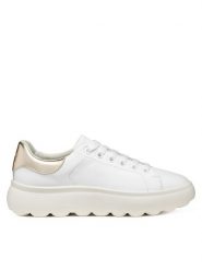 Geox Sneakersy D Spherica Ec4.1 D45TCD 085BN C1327 Biały. Białe obuwie sportowe damskie Geox, ze skóry, bez zapięcia. Za 449.99 zł.