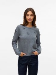 Vero Moda Sweter w kolorze szarym rozmiar: M. Szare swetry klasyczne damskie Vero Moda, m, bez kołnierzyka. Za 126.75 zł.