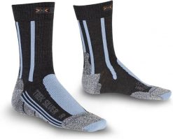 Skarpety trekkingowe damskie X-socks Trekking Silver. Czarne skarpetki damskie X Socks, bez wzorów, z materiału. Za 32.49 zł.