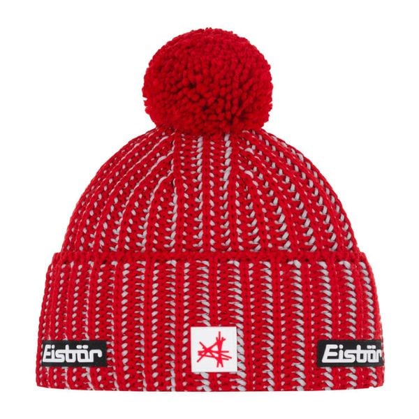 Czapka Eisbar Ronda Pompon MÜ SA. Czerwone czapki damskie Eisbär, na zimę, bez wzorów, z materiału. Za 221.04 zł.