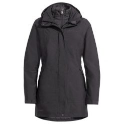Kurtka damska Vaude Idris 3in1 Parka III. Czarne kurtki damskie Vaude, bez wzorów, z puchu, bez kaptura. Za 907.99 zł.