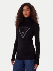 Guess Golf W5BR39 Z2NQ2 Czarny Regular Fit. Czarne golfy damskie Guess, xs, z aplikacjami, z wiskozy, bez ramiączek. Za 199.99 zł.