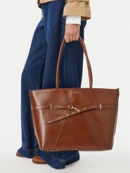 Jenny Fairy Torebka CEO-JNY-M-017-10 Brązowy. Brązowe shopper bag Jenny Fairy, bez wzorów, ze skóry, bez dodatków. Za 159.99 zł.