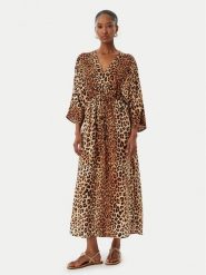 LOLA CASADEMUNT Sukienka letnia LS2616021 Brązowy Relaxed Fit. Brązowe sukienki damskie LOLA CASADEMUNT, bez wzorów, z wiskozy, bez ramiączek. Za 459.99 zł.