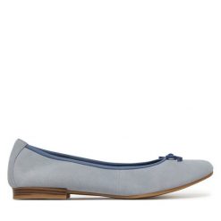 Baleriny Tamaris. Niebieskie balerinki damskie Tamaris, bez wzorów. Za 269.99 zł.