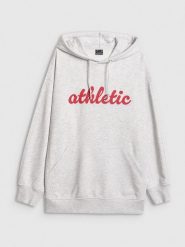 4F Bluza dresowa loose z kapturem damska - szara XL. Szare bluzy damskie 4F, xl, bez wzorów, z bawełny, z kapturem. Za 179.99 zł.