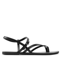 Sandały Vagabond Shoemakers. Czarne sandały damskie Vagabond Shoemakers, bez wzorów, bez obcasa, na płaskiej podeszwie, bez zapięcia. Za 269.99 zł.