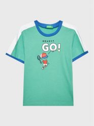 United Colors Of Benetton T-Shirt 3096G108L Zielony Regular Fit. Zielone t-shirty i koszulki chłopięce United Colors Of Benetton, bez wzorów, z bawełny, bez kołnierzyka, bez ramiączek. Za 69.99 zł.